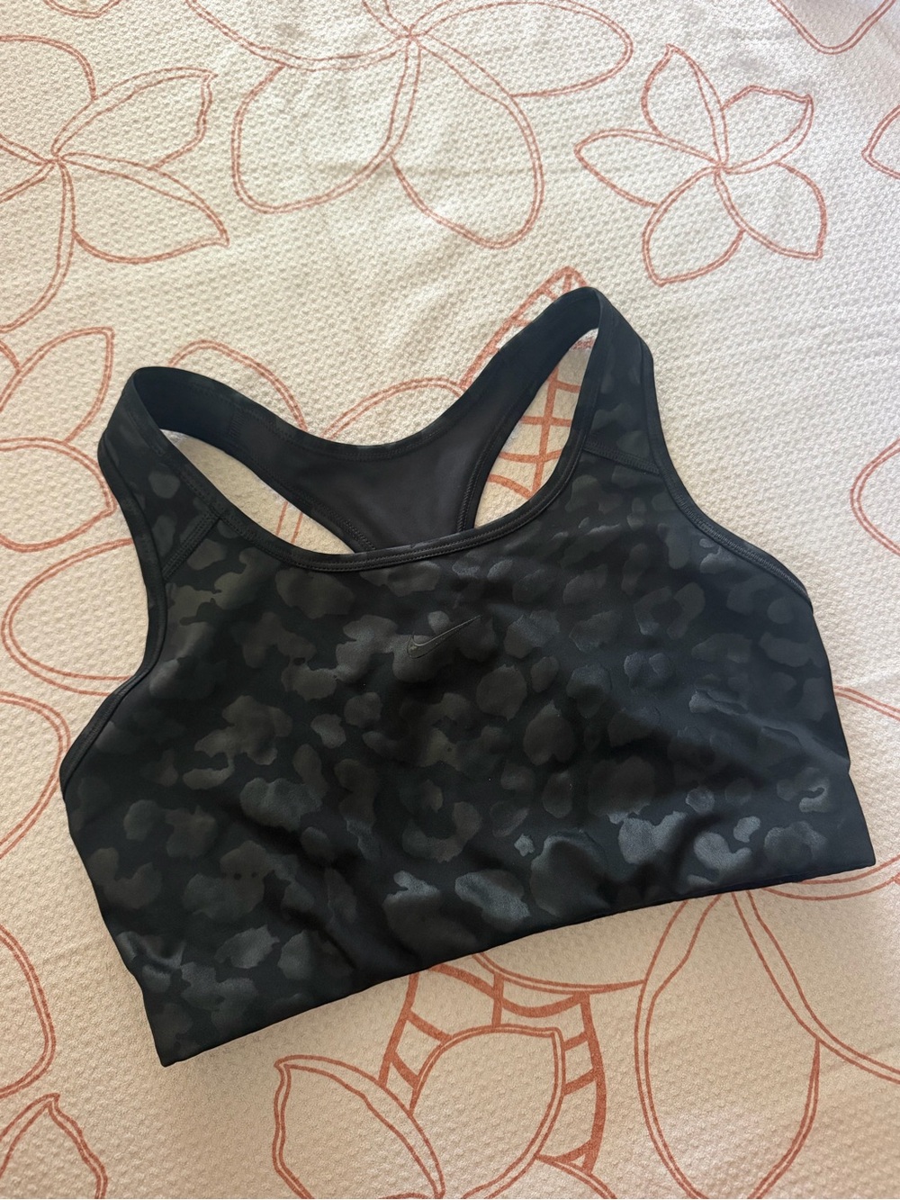 Nike Black Leopard-Print Racerback Sports Bra